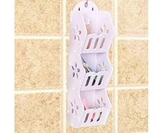 ColorMilky Hängeregal, 3 Etagen, Holz, Wandmontage, Aufbewahrungsregal, für Schlafzimmer, Badezimmer, Post, Weiß