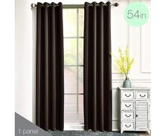 Wippe deutet Blackout Thermo Isoliert Vorhang Panel für Schlafzimmer, Tülle energieeffizient Abdunkelung Draps, 1 Panel 54W x 108L Braun