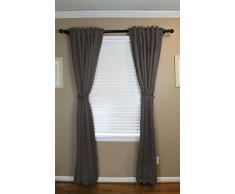 Blütenkelch Interiors Rückseite Tab Blackout Vorhang Set 52 W x 64 h, grau, 52 by 64-Inch