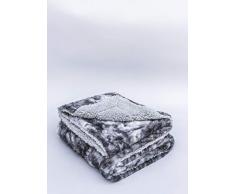 Kunstfell-Überwurf, Kiefer und Fluss, weich, wendbar, leicht, für Bett, Couch, Wohnzimmer, stilvolles Wohnaccessoire für das ganze Jahr über auf Foto 85”x92” Wolf Grey