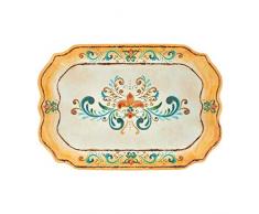 Supreme Housewares 485 Gourmet Art Tuscany Tablett, Melamin, rechteckig, 50,8 cm, Gelb