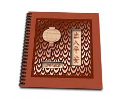 3dRose DB 77282 _ 2 chinesische Laterne, Happy New Year in Chinese-Memory Buch, 12 von 30,5 cm