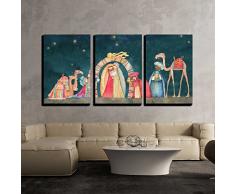 Wall26 – 3-teiliges Leinwandbild – einfach und elegant – Giclée-Gemälde für Schlafzimmer, Wohnzimmer, Heimdekoration Modern 16 x 24 x 3 panels Krippe