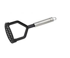 FACKELMANN Kartoffelstampfer 25 cm OVALGRIFF, Kartoffelpresse fÃ¼r beschichtete Pfannen und TÃ¶pfe, KÃ¼chenhelfer aus hochwertigem Edelstahl und Kunststoff (Farbe: Silber/Schwarz), Menge: 1 StÃ¼ck