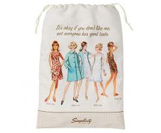 Simplicity 5607004001 Vintage Wäschesack, weiß, Einheitsgröße