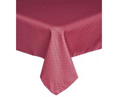 Chelton by Chef Central Tischdecken und Servietten, fleckenabweisend und wasserabweisend, pflegeleicht, für Esszimmer, Tische, Partys, Hochzeiten, Bankette, Terrasse und Grillabende, Polyester-Mischgewebe, merlot, 60 x 102 Oblong