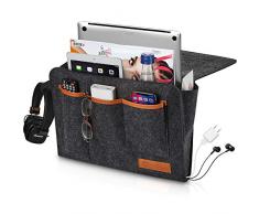 GoCoral Großer Nachttisch Caddy Organizer – robuste Schnallen für Etagenbett hält bis zu 9 kg mit großen Taschen – doppellagiger dicker Filz – zwei einfache Möglichkeiten der Installation – perfekt für Studentenschlafzimmer