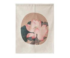 LIGICKY Türvorhang Noren im japanischen Stil 33 x 47 inch 85x120cm,vintage Lotus Flower