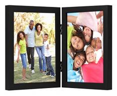 Americanflat Bilderrahmen mit Glasfront für 2 Bilder à 20 x 25 cm, vertikal auf dem Schreibtisch oder auf dem Tisch