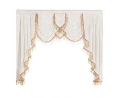 NAPEARL Polyester-Vorhang, dünn, Satin, Fensterdekoration 1 Valance 61 W x 49 L weiß
