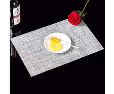MYCOMFORT Tischmatten Rutschfest waschbar, hitzebeständig Küche Tischsets für Esstisch, 4 Stück, grau (Grau)