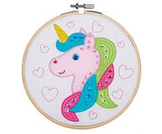 Vervaco PN-0180497 Einhorn Bastelset mit Filz, Baumwolle, mehrfarbig, ca. 16 x 16 cm x 6,4