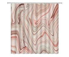 WZFashion Bunte Blumen Duschvorhang Blumendekor von Stiefmütterchen und Rose Schmetterlinge Blätter Blüten abstraktes Gemälde Orange Violett Weiß Aubergine Stoff Badezimmer Set mit Haken Grün Gelb Marble