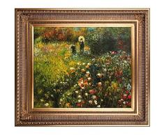 overstockArt Woman Oil Painting with a Parasol in a Garden Frau mi Sonnenschirm with Regal Gold Frame by Renoir