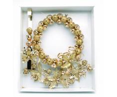 Festive Geschenkbox Set Christbaumkugeln, Gold/Türkranz Wandkranz Aufhänger und Tür/Wand Swag