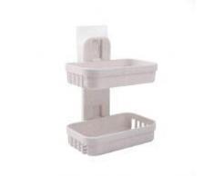 Corner Cabin Seifenschale Schwammhalter doppelschichtig mit Klebstoff für Badezimmer Dusche Küche Wandmontage – Klebstoff kein Bohren halten Seifen trocken und sauber, einfache Reinigung (grün) beige