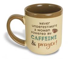 Abbey Gift Moderner Kaffeebecher mit Koffein und Gebet, 10,2 cm hoch