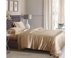 ellesilk Silk Bettbezug, 22 Momme Mulberry Seide, Maschinenwäsche, hautsympathisch, Seide, cappuccino, Full/Double (76x90)