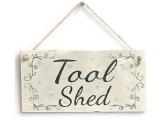 Meijiafei Tool Shed – Vintage Türschild/Schild für Gartenhaus, Geschenk für Männer, 25,4 x 12,7 cm