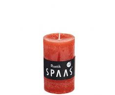 Spaas 12 Rustikale Stumpenkerzen ohne Duft, Paraffinwachs Ingwer Orange, D 48 mm x H 80 mm