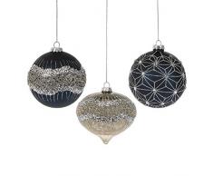 Midwest Glaskugel Ornament, 2 Stück je 3 Stück