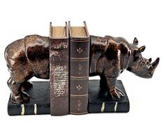 Bellaa 24339 Rinocer Buchstützen Wildlife Animal Bücherregal Dekor