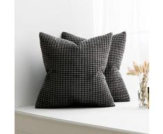 MIULEE 2 Stück, SAMT Weiches Solide Dekorativen Überwurf Kissenbezüge Set, quadratisch Kissen für Sofa 45,7 x 45,7 cm