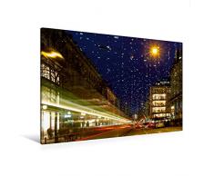 Premium Textil-Leinwand 120 x 80 cm Quer-Format Bahnhofstrasse in Zürich mit Weihnachtsbeleuchtung | Wandbild, HD-Bild auf Keilrahmen, Fertigbild auf hochwertigem Vlies, Leinwanddruck von Enrico Caccia