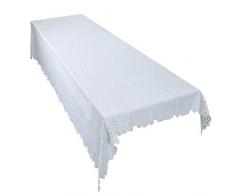 mookaitedecor Spitzentischdecke rechteckig für rechteckige Tische, Polyester Tischdecken für Küche Hochzeit Party Dekoration, 100% Polyester, Weiß B, 152 x 229 cm