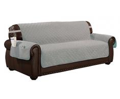 Quick Fit Reversible Jameson Sofabezug, wendbar, wasserdicht, Mikrofaser, elastischer Schnalle, Schwarz/Silber, Sofa Cover