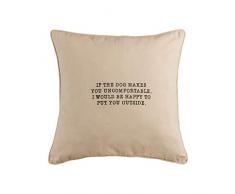 ELK Lighting Kissen / Teppich / Textil / Pouf, schwere Baumwolle (Bezug), Daunenfederfüllung (Einlage), Gebleicht weiß, schwarzer Druck