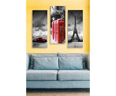 Bonamaison dekorativ 100% Mdf Malerei für Startseite,Gemälde für Wohnzimmer, Kunstdruck für Küche, Gerahmte Bilder für Schlafzimmer 70X50 Cm, 3 Stück - Hergestellt in der Türkei