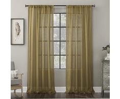 Archaeo Vorhang, Bestickt, 100% Baumwolle, Leinen, durchsichtig 50 x 63 Messing