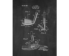 Frame a Patent Sand Wedge Golfschläger Lack Print M10160 13 x 19 Kreidetafel