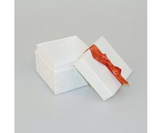 Deko AS GmbH L 96093 Box Natur mit roter Schleife 7,5 x 7,5 x 6 cm 10 Stück