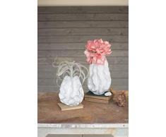 Kalalou Small Ceramic Ruffle Vase, Metall, weiß, One Size