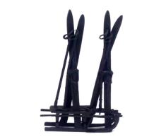Better & Best 019171 – Figur Messing, Zwei Paar Ski mit Schlitten, Schwarz
