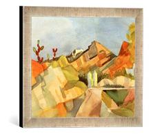 Gerahmtes Bild von August Macke Felsige Landschaft, Kunstdruck im hochwertigen handgefertigten Bilder-Rahmen, 40x30 cm, Silber Raya