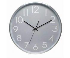 Dcasa Aluminium Wand Uhr Kaminuhr Dekoration Haus Unisex Erwachsene Grau (Grau)