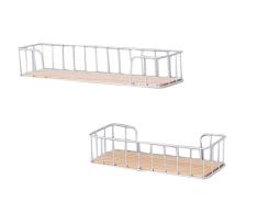 Prime Leader Wandmontage, Metall- und Holzregal, schwebende Regale für Schlafzimmer, Wohnzimmer, Küche, Büro, 2 Stück, Weiß, 34,3 x 13,7 x 8,1 cm und 45 x 13 x 7,1 cm 13.7x5.1x3.1 & 17.7x5.1x3.1 weiß