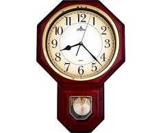 JUSTIME Traditionelle Schulhaus Arabisch Pendel Wanduhr Chimes stündliches mit Westminster Melodie Made in Taiwan 17.5 (44cm) H x 11.4 (28cm) W x 2.8 (7cm) D Pp0258-1a Red Mahogany