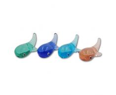 CIMIGROUP Handgefertigte Glasfiguren für Zuhause, bunte Glasur, süße Hundewelpe, Delfin-Ornament-Serie, handgefertigt, geblasen, Mini-Gemüse, Basteln, Aquarium, Deko-Zubehör, Geschenk-Sets 1INCH - 2INCH Delfine