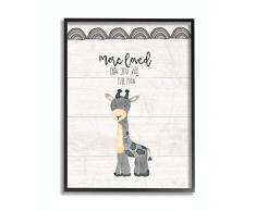Stupell Industries More Loved Giraffe Cartoon Family Design grau gerahmter Wandschmuck 11 x 14 cm Mehrfarbig schwarz, gerahmt 24x30 Design vom Künstler Jo Moulton