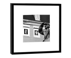 COGNOSCO - Fotografie im Holzrahmen: Hans-Albers-Platz Reeperbahn Hamburg - Fotodruck - Format 27 x 27 cm - Rahmenfarbe schwarz - Hochwertiges Wandbild, Geschenkidee oder Souvenir aus der Hansestadt