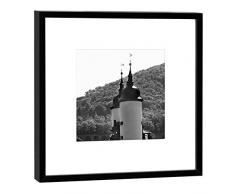 COGNOSCO - Fotografie im Holzrahmen: Brückentor Heidelberg - Fotodruck - Format 27 x 27 cm - Rahmenfarbe schwarz - Hochwertiges Wandbild, Geschenkidee oder Souvenir aus der Universitätsstadt am Neckar