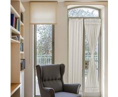 PANOVOUS Panovus Türvorhänge, schwarz, verdunkelnd, für Privatsphäre Landhausstil 25Wx72L One Panel cremefarben