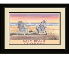 Northwest Art Mall ba-5836 mfgdm ACB Palm Beach Adirondack Stühle Strand gerahmt Art Wand von Künstler Dave bartholet, 33 x 40,6 cm