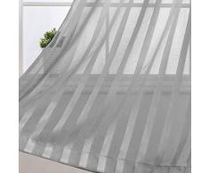 Topick Streifenvorhänge, lang, für Schlafzimmer, Lichtfilter, Ösen, 2 Paneele Casual W52 x L63 grau