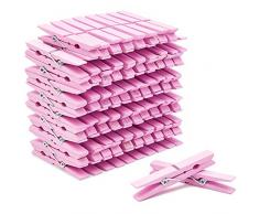 Juvale Wäscheklammern, Holz, groß, mit Wasserfarbe, Hellrosa, 100 Stück - Hellrosa,