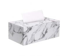 Sumnacon Taschentuchbox aus PU-Leder mit rechteckigem Serviettenhalter für Zuhause, Büro, Auto, Dekoration Marble